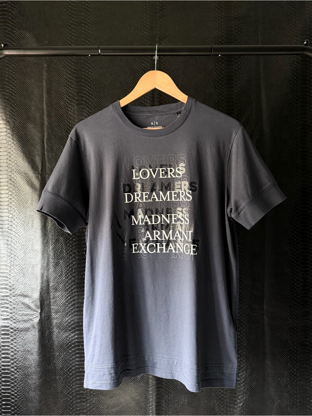 Armani Exchange A|X Graphic T-Shirt Size Men’s L Slim Navy Blue White Black